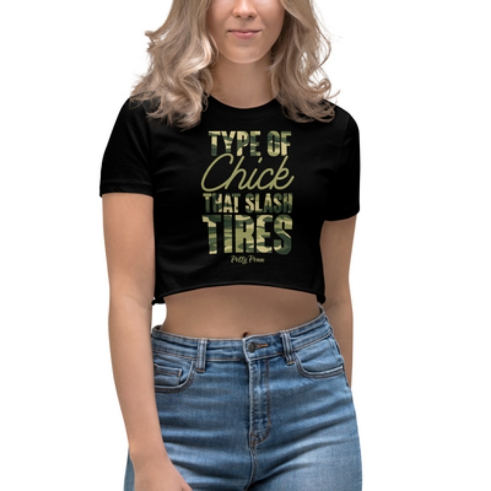 Women's graphic T-shirt, humor crop top new